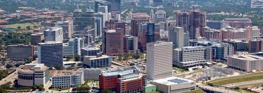 Aerial view of the Texas Medical Center